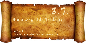 Beretzky Tóbiás névjegykártya